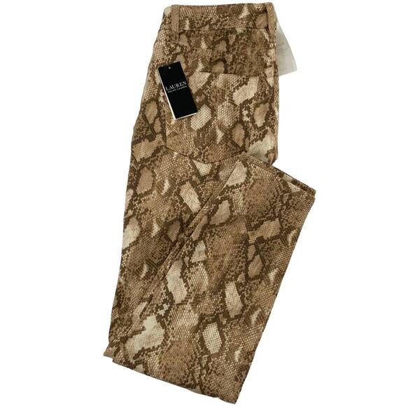 Lauren Ralph Lauren Jeans Women 8 High Rise Skinny Super Stretch Snake Print NWT - Picture 15 of 16